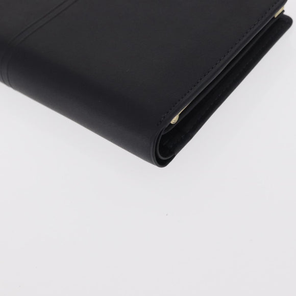 GIVENCHY Long Wallet Leather Black Auth 153774V