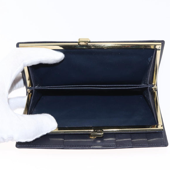 GIVENCHY Long Wallet Leather Black Auth 153774V