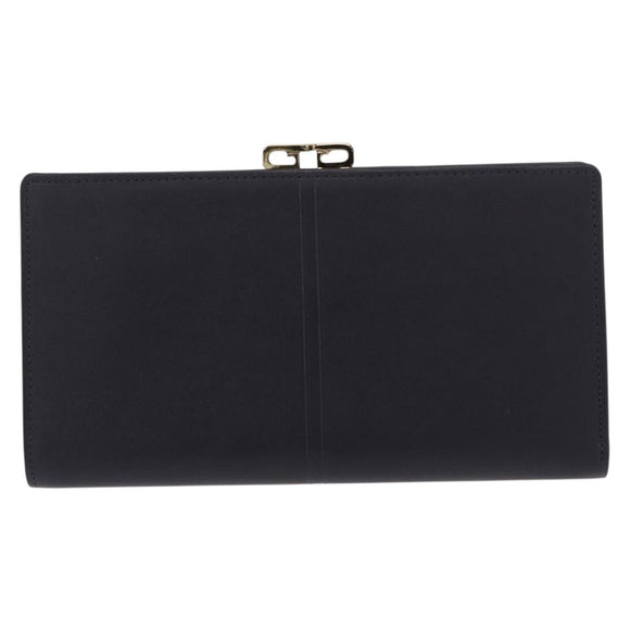 GIVENCHY Long Wallet Leather Black Auth 153774V