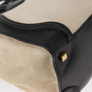 CELINE Hand Bag Canvas Beige Gold Auth 153778-16