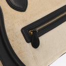 CELINE Hand Bag Canvas Beige Gold Auth 153778-9