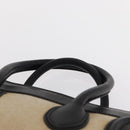 CELINE Hand Bag Canvas Beige Gold Auth 153778-14