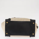 CELINE Hand Bag Canvas Beige Gold Auth 153778-5