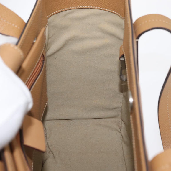 BALLY Hand Bag Leather Brown Silver Auth 153783