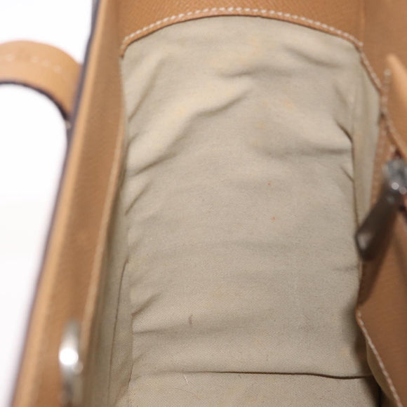 BALLY Hand Bag Leather Brown Silver Auth 153783