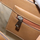 BALLY Hand Bag Leather Brown Silver Auth 153783-20