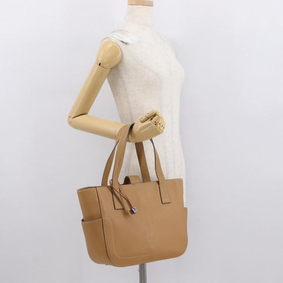 BALLY Hand Bag Leather Brown Silver Auth 153783