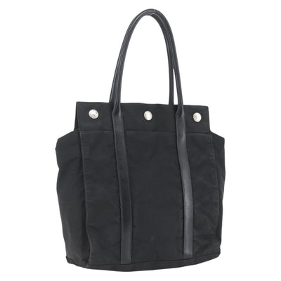 PRADA Hand Bag Nylon Black Silver Auth 153784