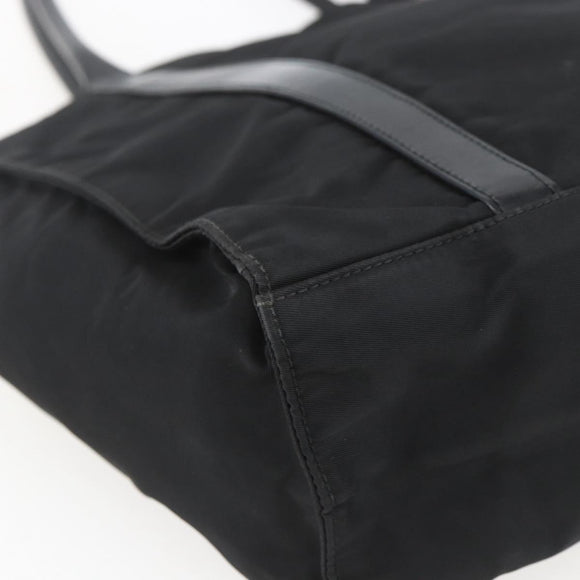 PRADA Hand Bag Nylon Black Silver Auth 153784