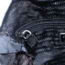 PRADA Hand Bag Nylon Black Silver Auth 153784-22