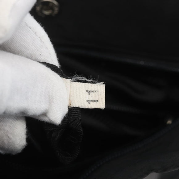 PRADA Hand Bag Nylon Black Silver Auth 153784