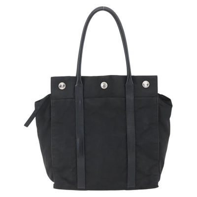 PRADA Hand Bag Nylon Black Silver Auth 153784 - 0