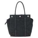 PRADA Hand Bag Nylon Black Silver Auth 153784-2