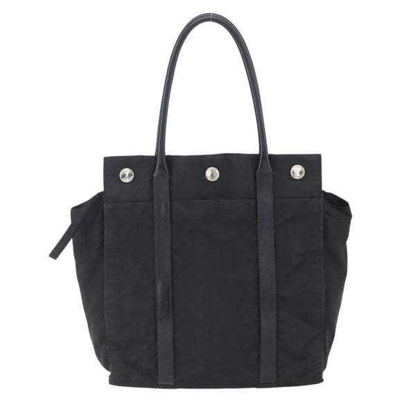 PRADA Hand Bag Nylon Black Silver Auth 153784