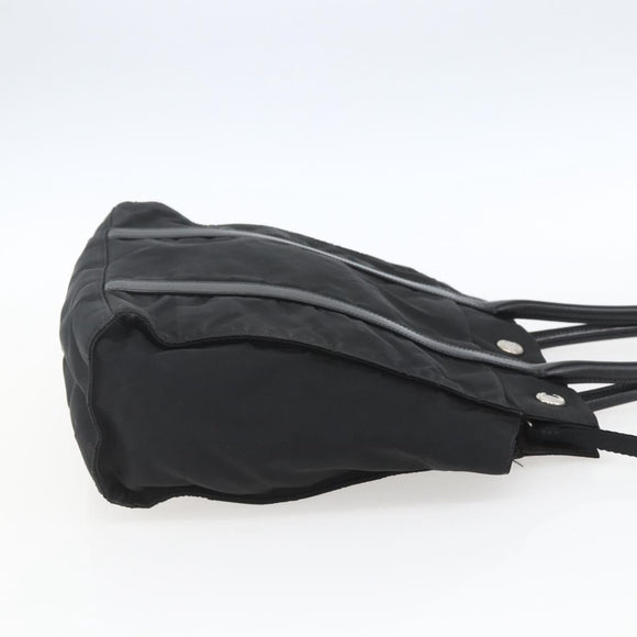 PRADA Hand Bag Nylon Black Silver Auth 153784