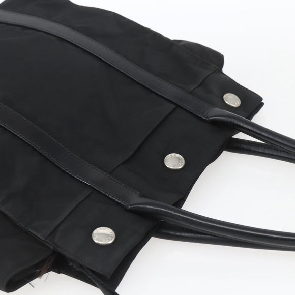 PRADA Hand Bag Nylon Black Silver Auth 153784