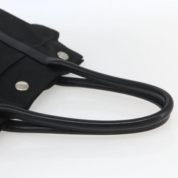 PRADA Hand Bag Nylon Black Silver Auth 153784