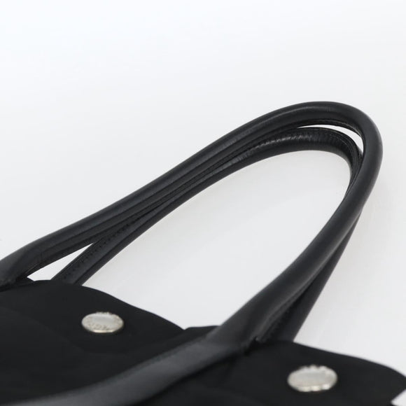 PRADA Hand Bag Nylon Black Silver Auth 153784