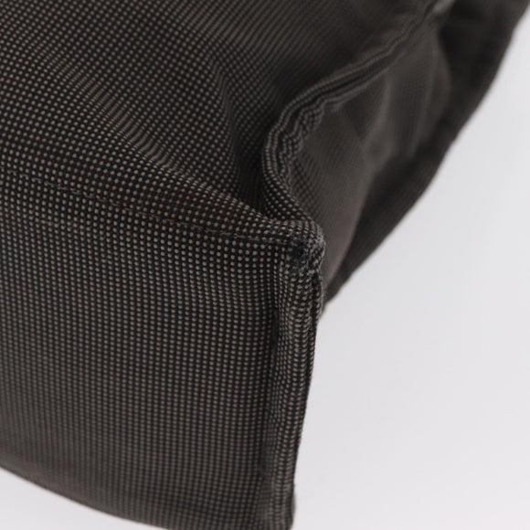 HERMES Her Line MM Hand Bag Canvas Gray Silver Auth 153785