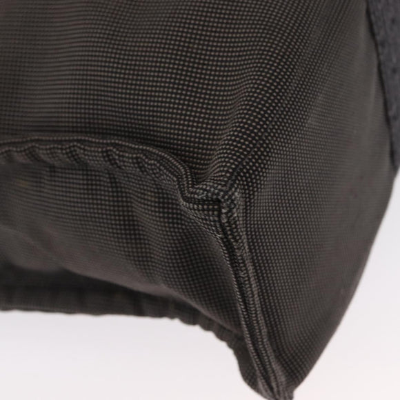 HERMES Her Line MM Hand Bag Canvas Gray Silver Auth 153785