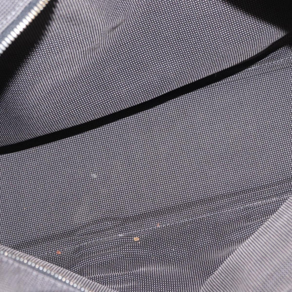 HERMES Her Line MM Hand Bag Canvas Gray Silver Auth 153785