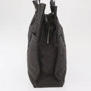 HERMES Her Line MM Hand Bag Canvas Gray Silver Auth 153785-4