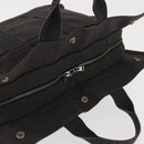 HERMES Her Line MM Hand Bag Canvas Gray Silver Auth 153785-6