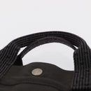 HERMES Her Line MM Hand Bag Canvas Gray Silver Auth 153785-8