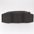 HERMES Her Line MM Hand Bag Canvas Gray Silver Auth 153785-9