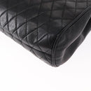 BALLY Chain Shoulder Bag Leather Black Gold Auth 153786-16