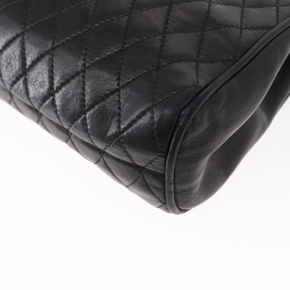 BALLY Chain Shoulder Bag Leather Black Gold Auth 153786