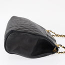 BALLY Chain Shoulder Bag Leather Black Gold Auth 153786-3