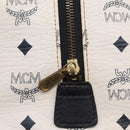 MCM Vicetos Logogram Boston Bag PVC Leather White Gold Auth 153787-18