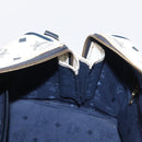 MCM Vicetos Logogram Boston Bag PVC Leather White Gold Auth 153787-20