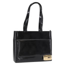 GUCCI Tote Bag Patent leather Black Gold Auth 153788-1