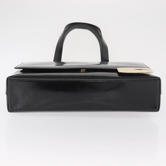 GUCCI Tote Bag Patent leather Black Gold Auth 153788
