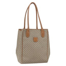 CELINE Macadam Canvas Tote Bag PVC Beige Gold Auth 153789-1