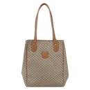 CELINE Macadam Canvas Tote Bag PVC Beige Gold Auth 153789-13