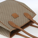 CELINE Macadam Canvas Tote Bag PVC Beige Gold Auth 153789-6