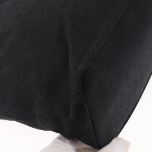 BVLGARI Tote Bag Canvas Black Silver Auth 153790