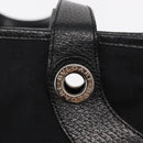 BVLGARI Tote Bag Canvas Black Silver Auth 153790-10