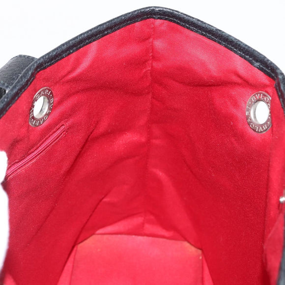 BVLGARI Tote Bag Canvas Black Silver Auth 153790