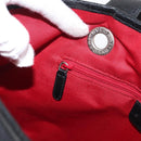 BVLGARI Tote Bag Canvas Black Silver Auth 153790-20