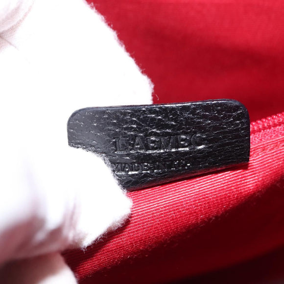 BVLGARI Tote Bag Canvas Black Silver Auth 153790