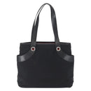 BVLGARI Tote Bag Canvas Black Silver Auth 153790-2