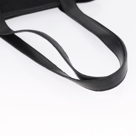 BVLGARI Tote Bag Canvas Black Silver Auth 153790