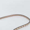 VALENTINO Studs Hand Bag Leather 2way Pink Gold Auth 153791-14