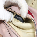 VALENTINO Studs Hand Bag Leather 2way Pink Gold Auth 153791-12