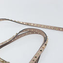 VALENTINO Studs Hand Bag Leather 2way Pink Gold Auth 153791-8
