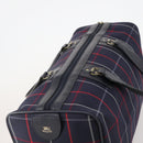 Burberrys Nova Check Boston Bag Canvas Navy Gold Auth 153792-6